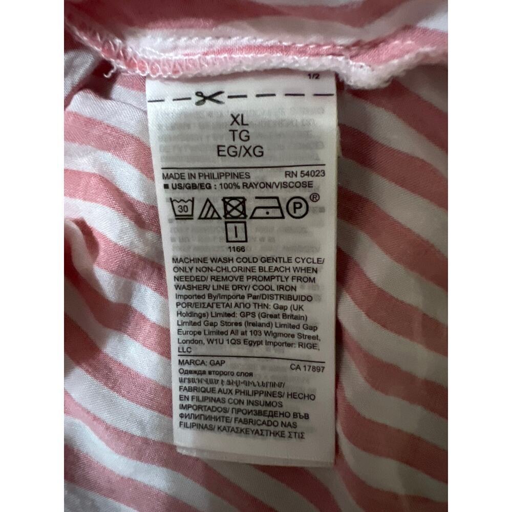 Women's GAP Striped V-neck Short Rolled Sleeves Pullover Top Size XL - Picture 8 of 8